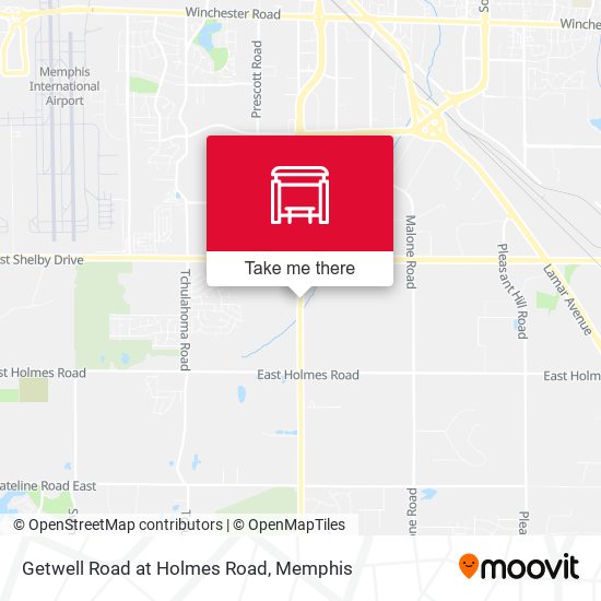 Mapa de Getwell Road at Holmes Road