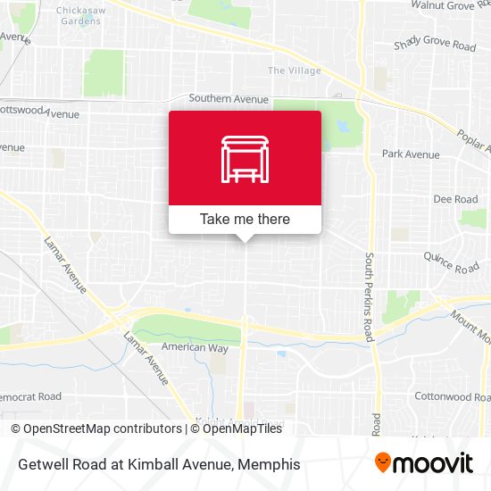 Getwell Road at Kimball Avenue map