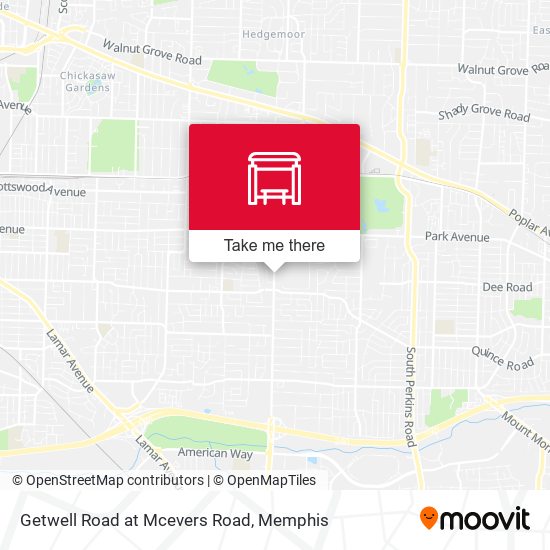 Getwell Road at Mcevers Road map