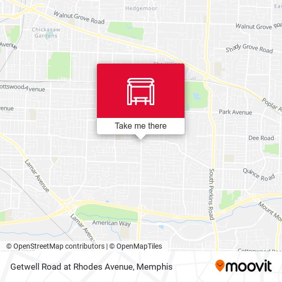 Mapa de Getwell Road at Rhodes Avenue