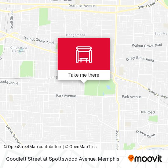 Goodlett Street at Spottswood Avenue map