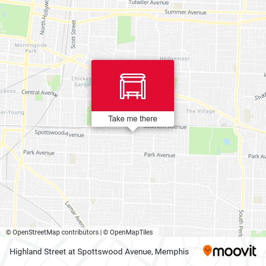 Highland Street at Spottswood Avenue map