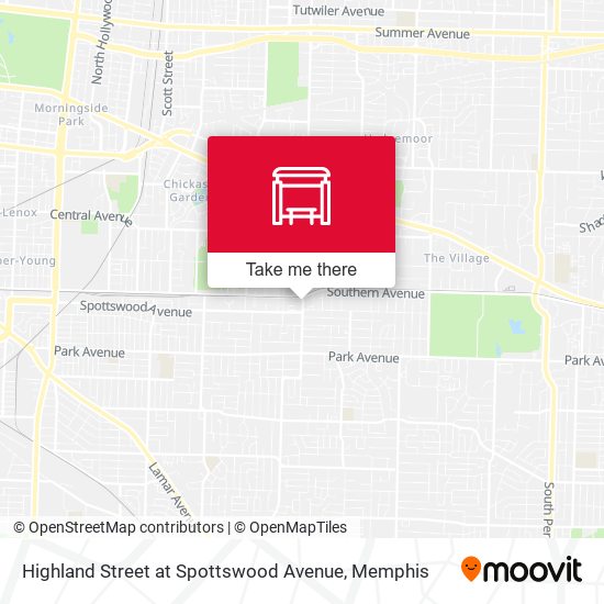 Highland Street at Spottswood Avenue map