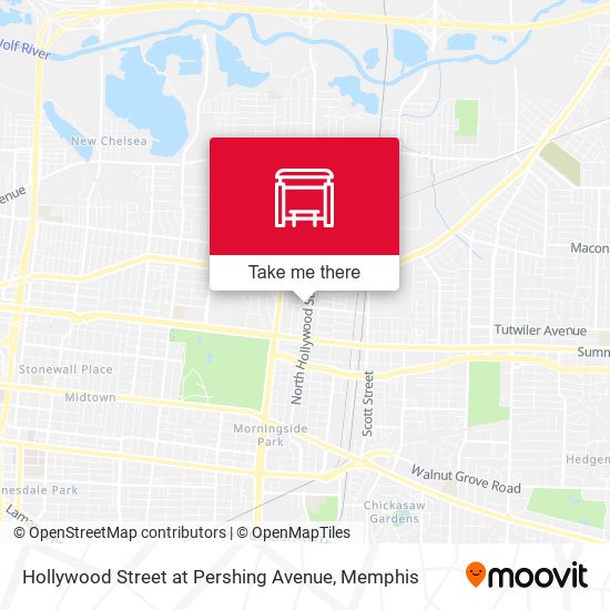 Hollywood Street at Pershing Avenue map