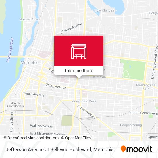 Jefferson Avenue at Bellevue Boulevard map