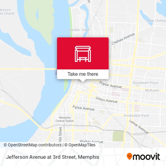 Jefferson Avenue at 3rd Street map