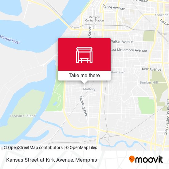 Kansas Street at Kirk Avenue map
