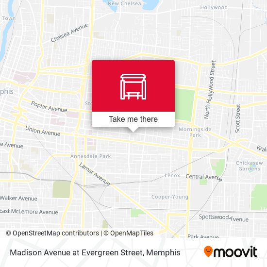 Madison Avenue at Evergreen Street map