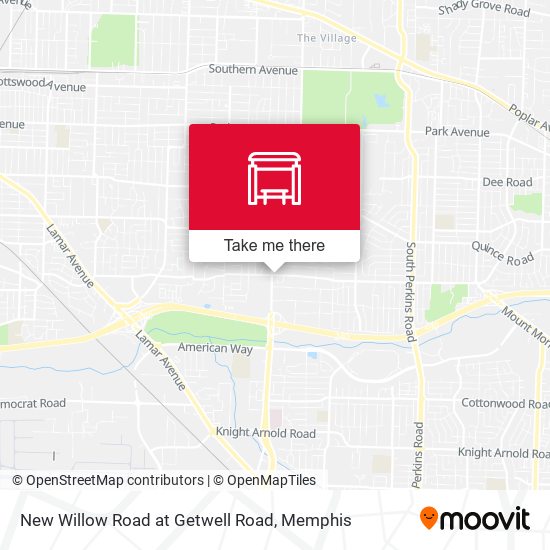 Mapa de New Willow Road at Getwell Road