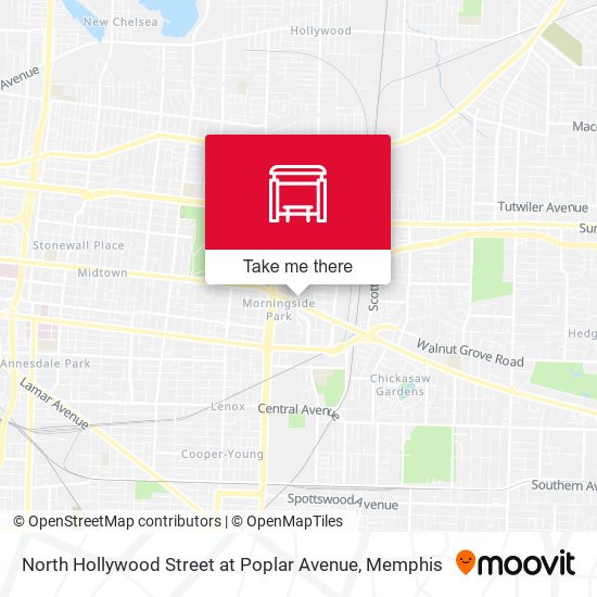 North Hollywood Street at Poplar Avenue map