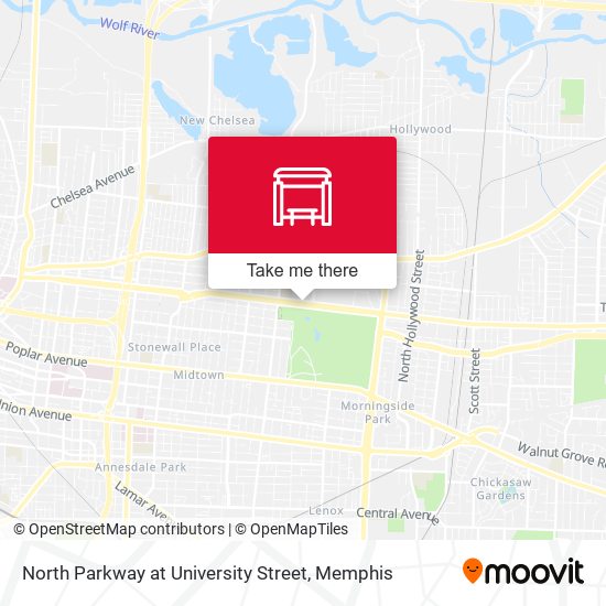 North Parkway at University Street map