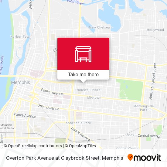 Overton Park Avenue at Claybrook Street map