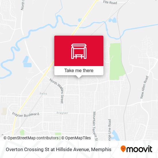 Overton Crossing St at Hillside Avenue map