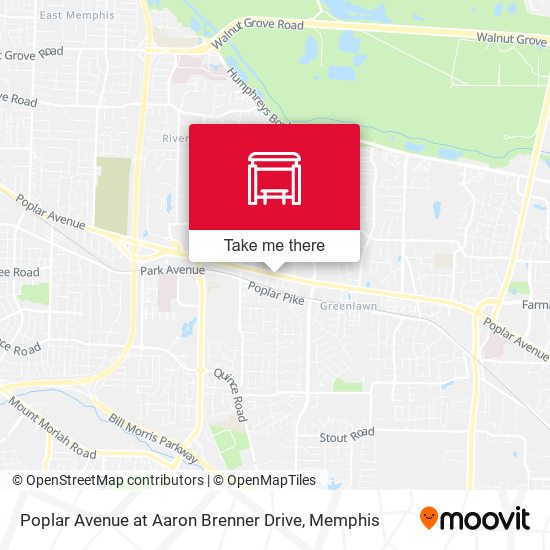 Poplar Avenue at Aaron Brenner Drive map
