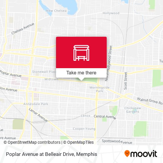 Poplar Avenue at Belleair Drive map