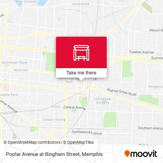Poplar Avenue at Bingham Street map