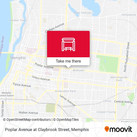 Poplar Avenue at Claybrook Street map