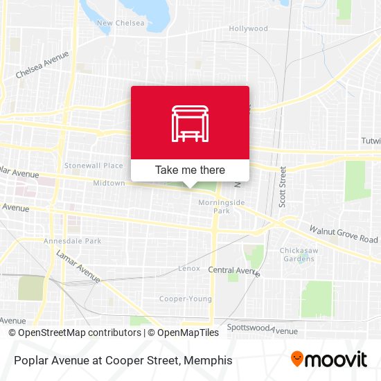 Poplar Avenue at Cooper Street map