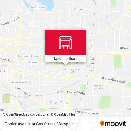 Poplar Avenue at Cox Street map