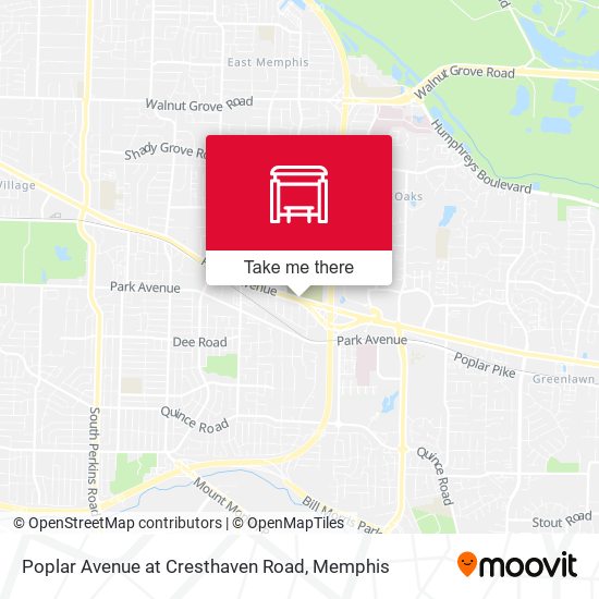 Mapa de Poplar Avenue at Cresthaven Road