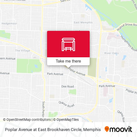 Poplar Avenue at East Brookhaven Circle map