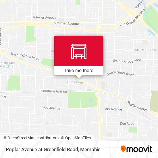 Poplar Avenue at Greenfield Road map