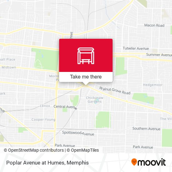 Poplar Avenue at Humes map