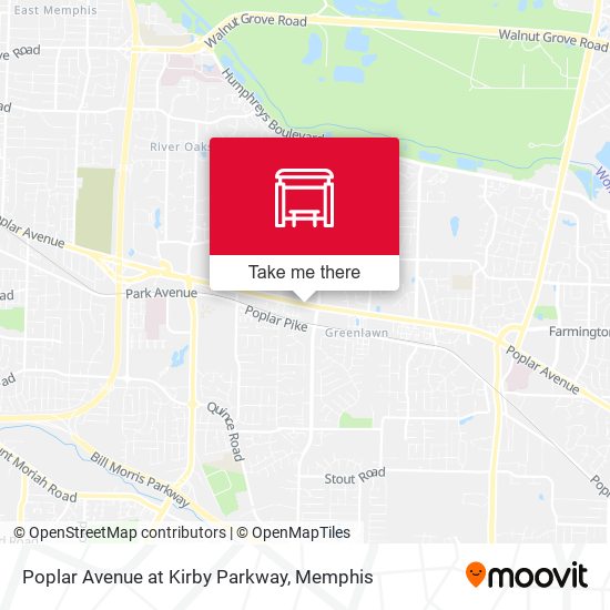 Poplar Avenue at Kirby Parkway map