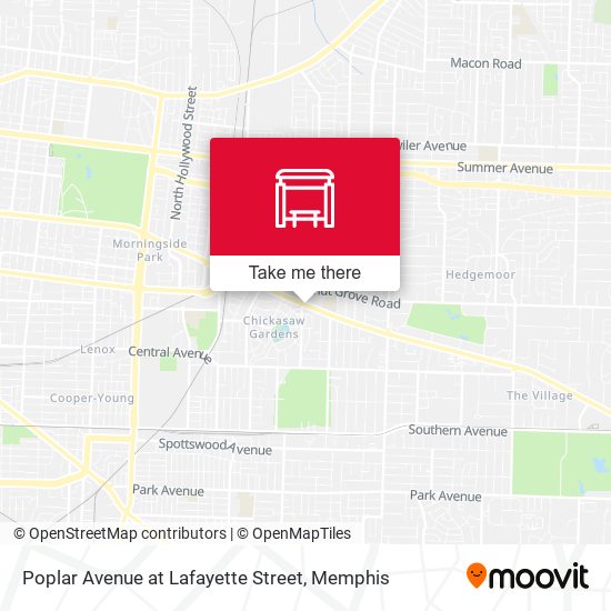 Poplar Avenue at Lafayette Street map