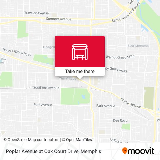 Poplar Avenue at Oak Court Drive map