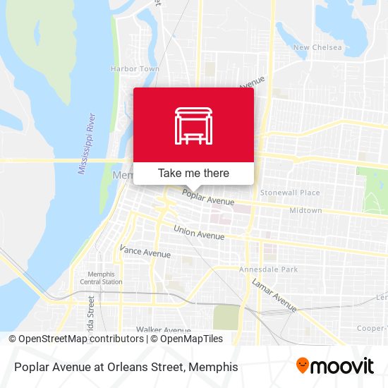 Poplar Avenue at Orleans Street map