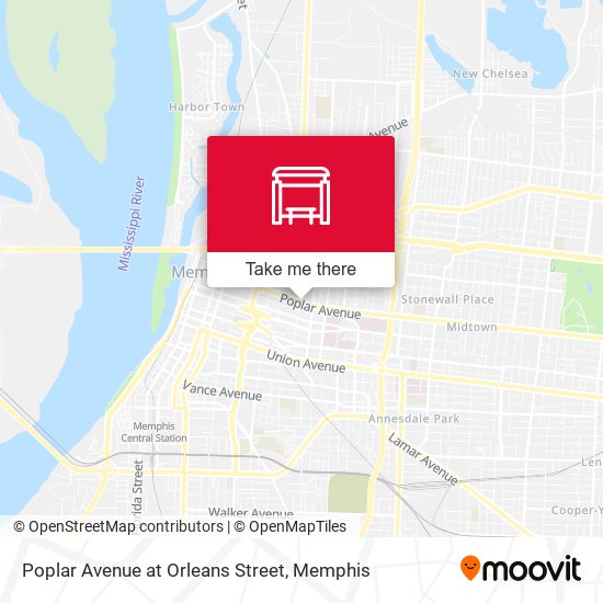 Poplar Avenue at Orleans Street map