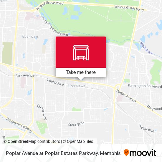 Poplar Avenue at Poplar Estates Parkway map
