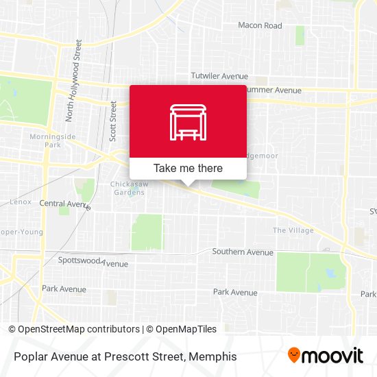 Poplar Avenue at Prescott Street map