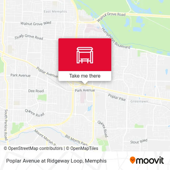 Poplar Avenue at Ridgeway Loop map