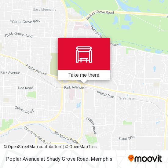 Poplar Avenue at Shady Grove Road map