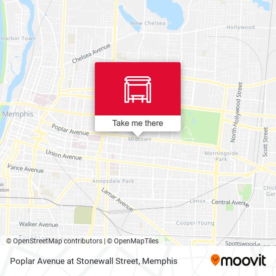 Poplar Avenue at Stonewall Street map