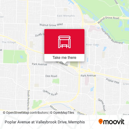Poplar Avenue at Valleybrook Drive map