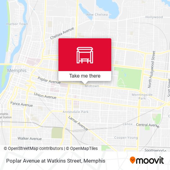 Poplar Avenue at Watkins Street map