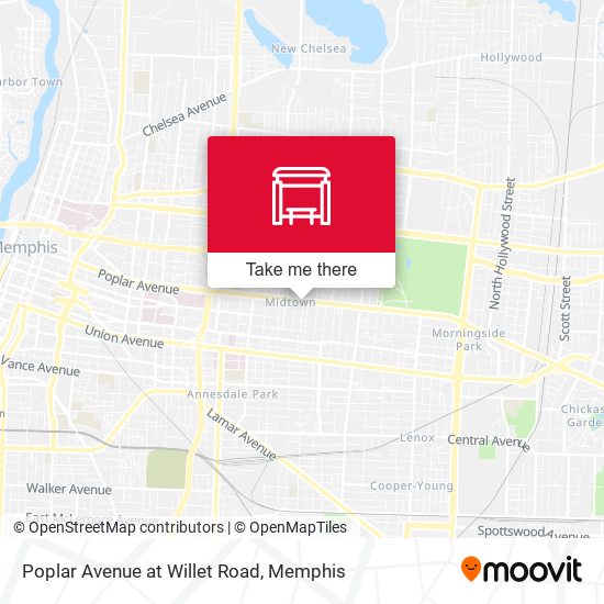Poplar Avenue at Willet Road map