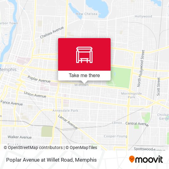 Poplar Avenue at Willet Road map