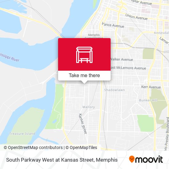 South Parkway West at Kansas Street map