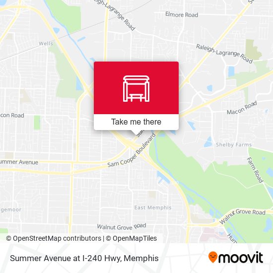 Summer Avenue at I-240 Hwy map