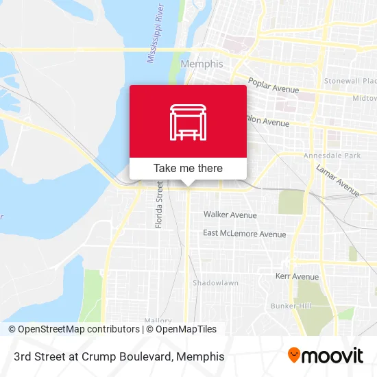 3rd Street at Crump Boulevard map