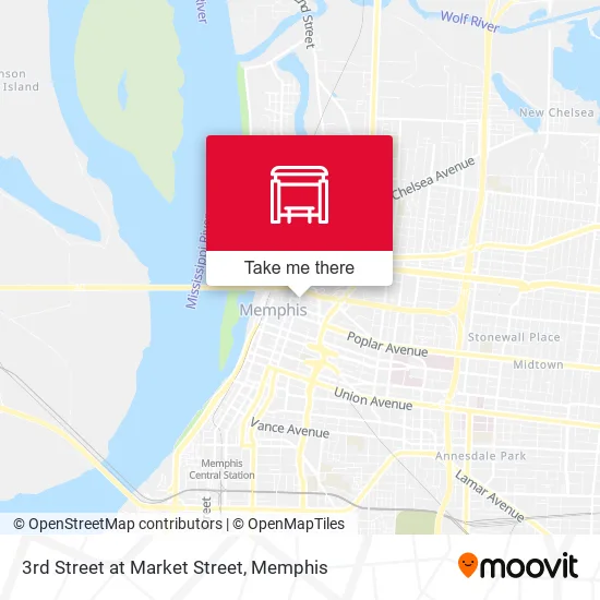 3rd Street at Market Street map