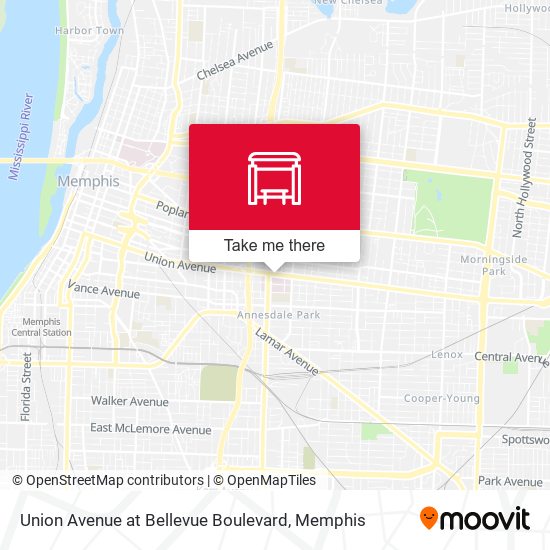 Union Avenue at Bellevue Boulevard map