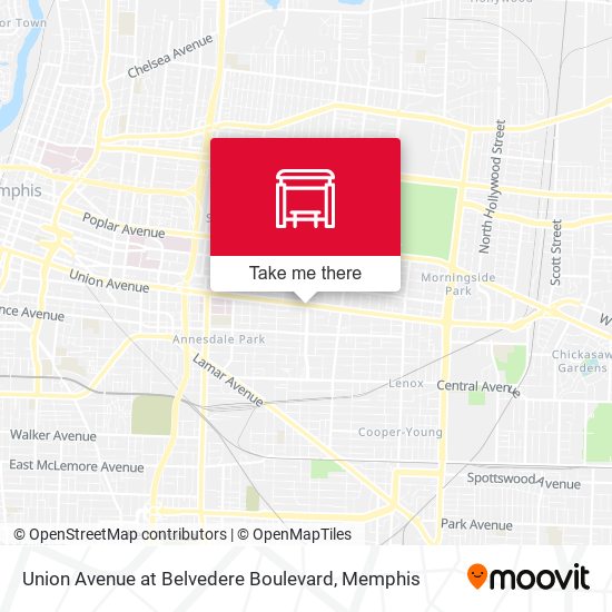 Union Avenue at Belvedere Boulevard map