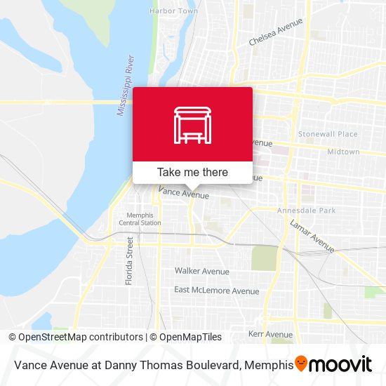 Mapa de Vance Avenue at Danny Thomas Boulevard