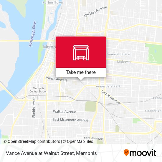 Vance Avenue at Walnut Street map