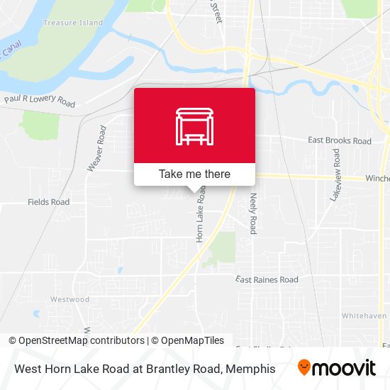 West Horn Lake Road at Brantley Road map